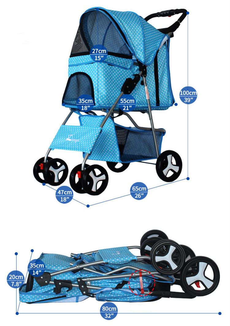 stroller luxury 4 wheels pet
