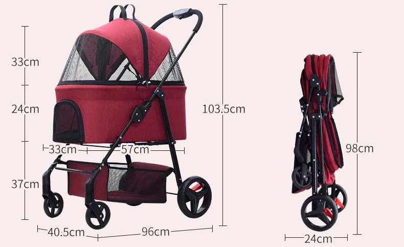 Pet dog stroller.