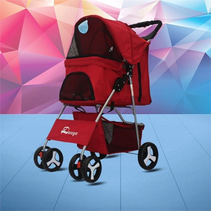 Dog Stroller Luxury 4 Wheels Pet