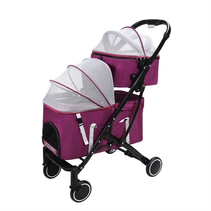 Poussette pour animaux de compagnie double