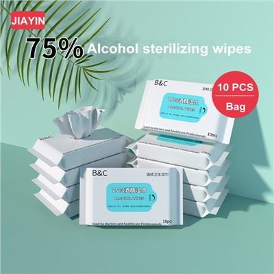 Lingettes humides à 75 % d'alcool