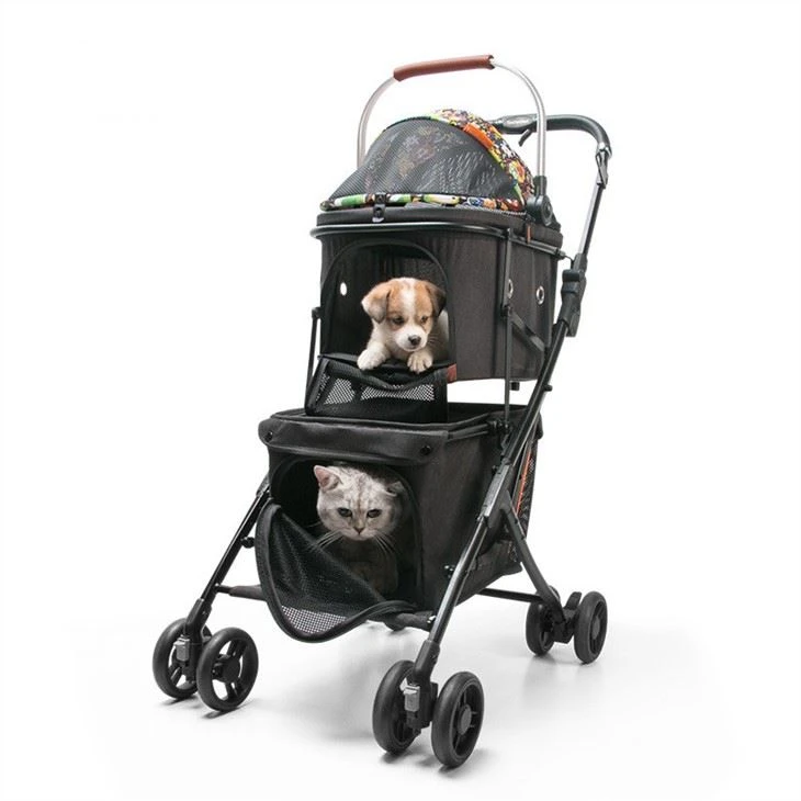 Poussette pour chiens jumeaux